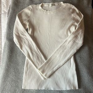 Wilfred ribbed cream knit long sleeve